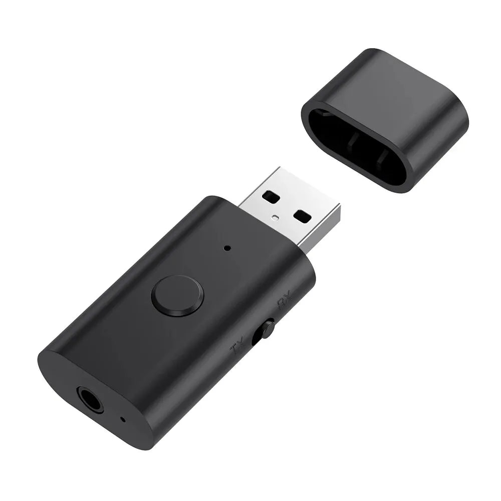USB 无线蓝牙适配器 5.3 发射器接收器 AUX 3.5 毫米音频适配器适用于家庭车载音乐系统 USB Aux 音乐