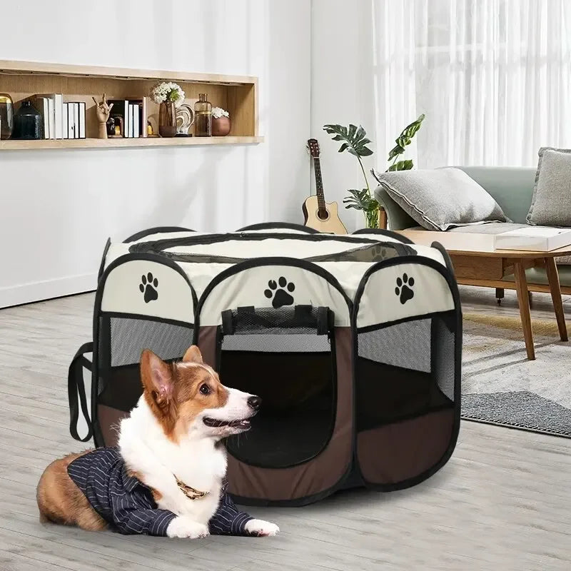 Pet Tent Portable Foldable Kennel Octagonal Fence Puppy Shelter Outdoor Easy Operation Large Dog Cages Cat Fences Pet Products