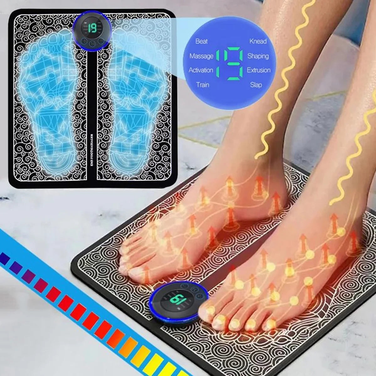 USB 可充电无线 EMS 肌肉刺激器 ABS 腹肌训练器塑身臀部训练器男女通用