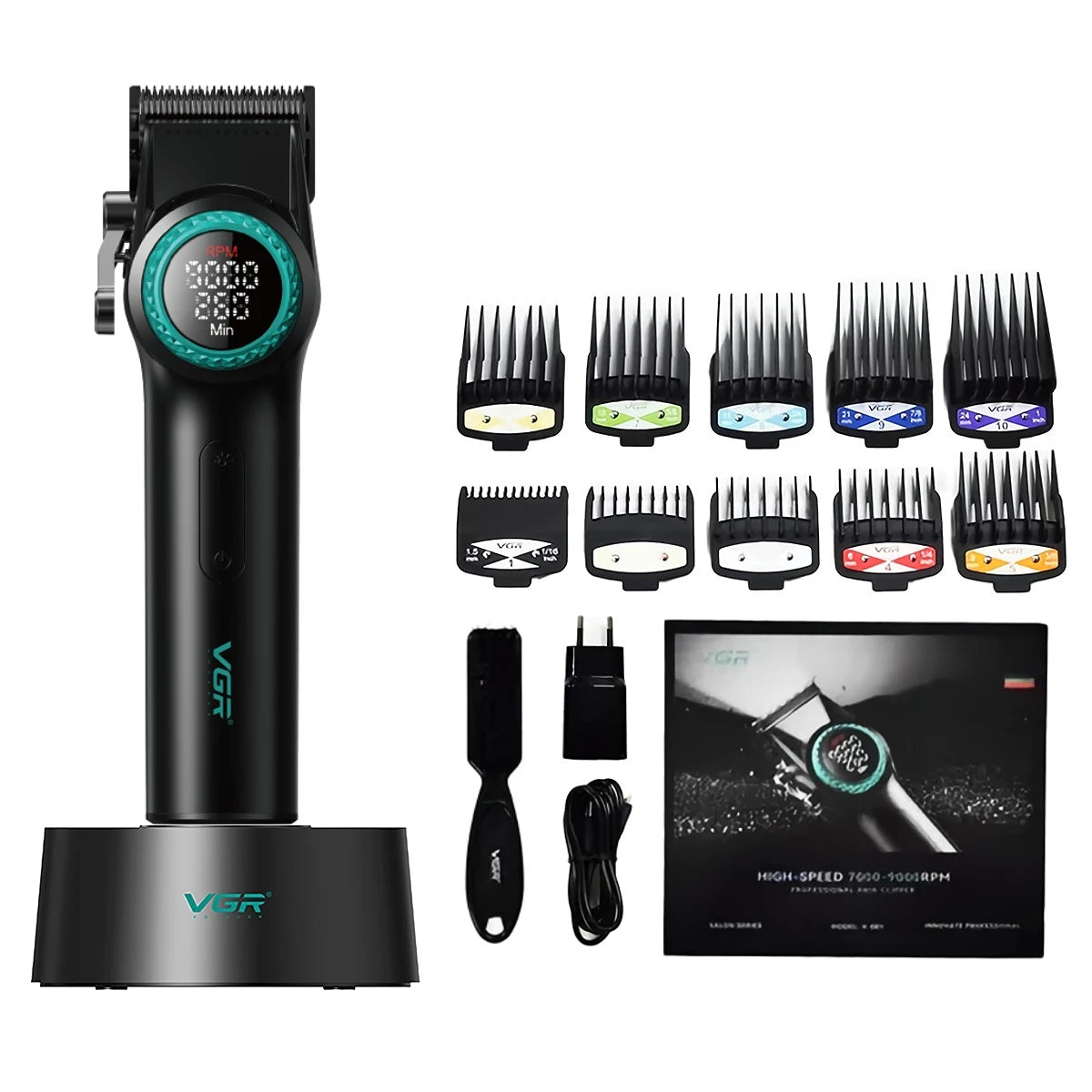 VGR Hair Trimmer Professional Hair Cutting Machine Barber Hair Clipper Adjustable Haircut Machine 9000 RPM Trimmer for Men V-001