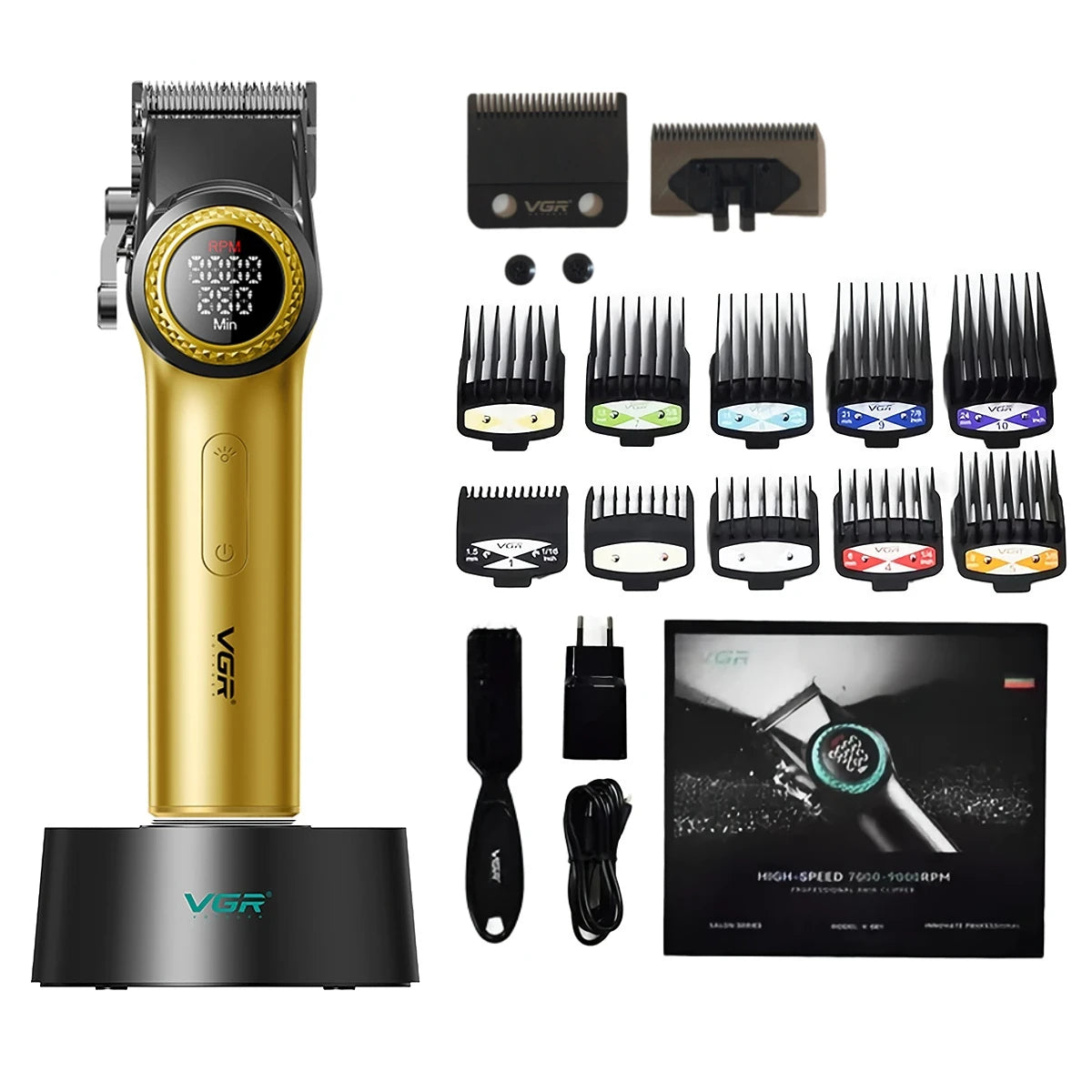 VGR Hair Trimmer Professional Hair Cutting Machine Barber Hair Clipper Adjustable Haircut Machine 9000 RPM Trimmer for Men V-001