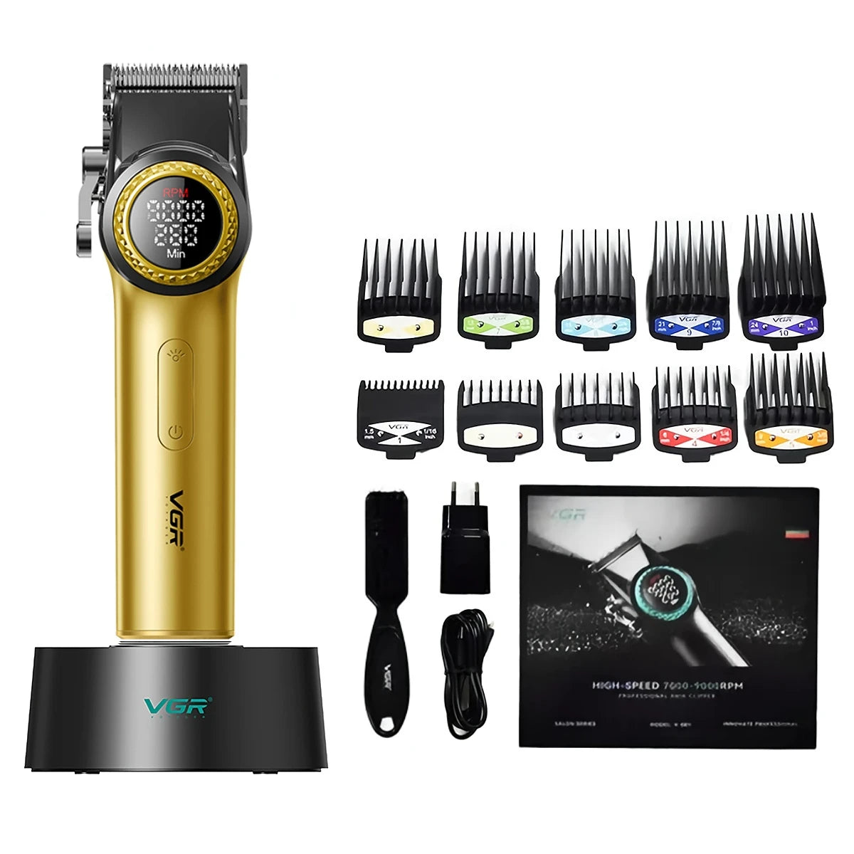 VGR Hair Trimmer Professional Hair Cutting Machine Barber Hair Clipper Adjustable Haircut Machine 9000 RPM Trimmer for Men V-001