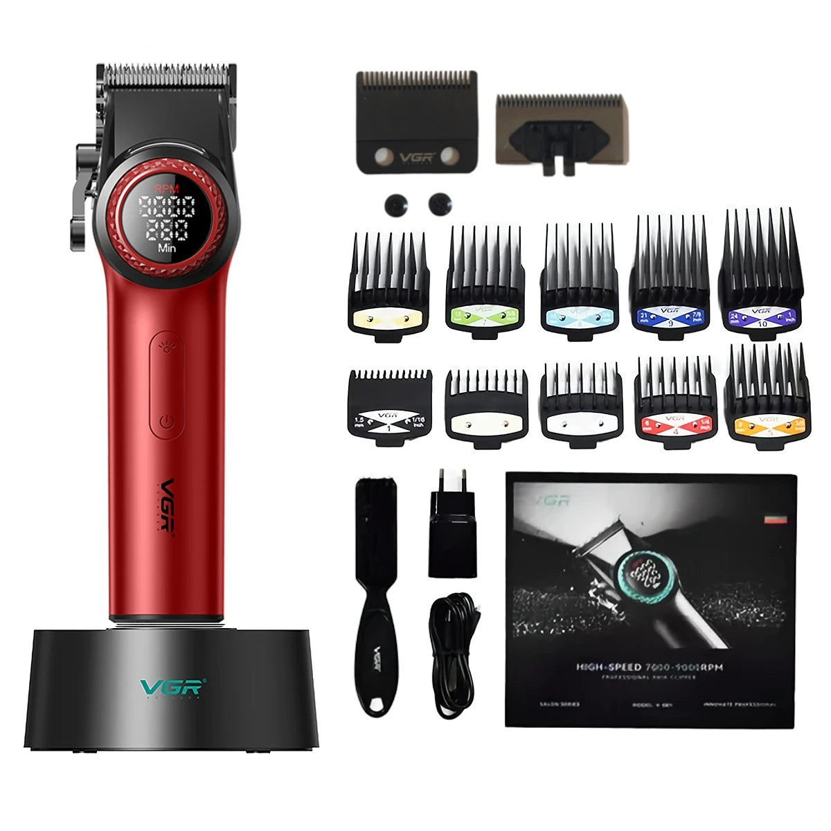 VGR Hair Trimmer Professional Hair Cutting Machine Barber Hair Clipper Adjustable Haircut Machine 9000 RPM Trimmer for Men V-001