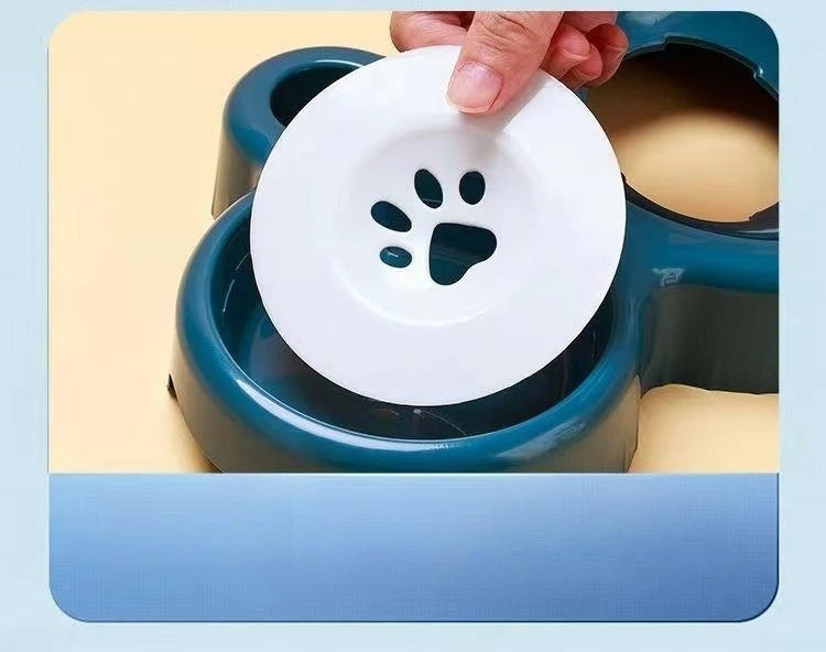 Cat Food Bowl Pet Automatic Feeder Water Dispenser Dog Cat Food Container Drinking Dish Anti Slip Double Bowl