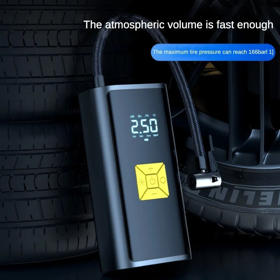 Pneumatic pump for automobiles, air compressor, air pump, portable tire inflator, electric motorcycle pump, air compressor for a