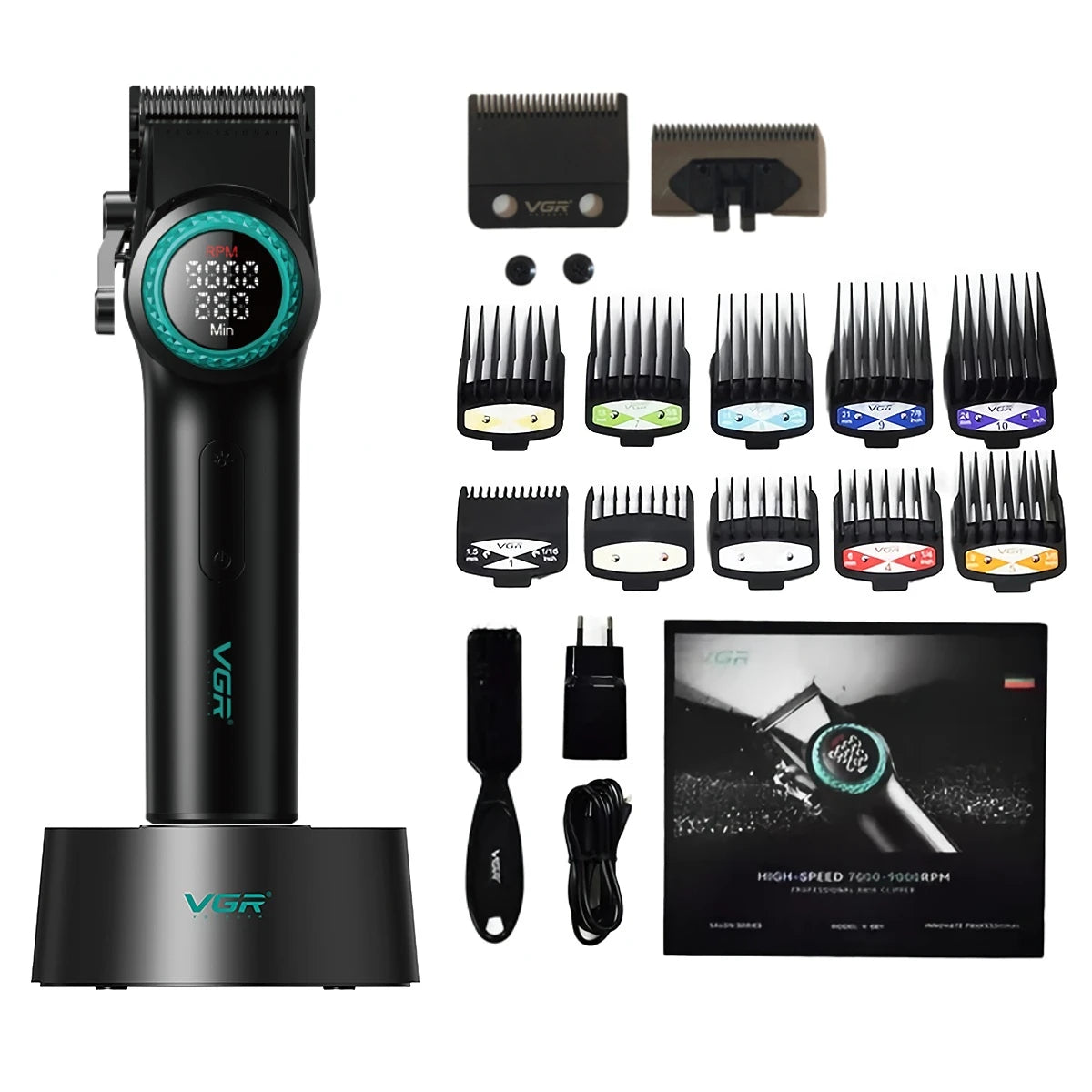 VGR Hair Trimmer Professional Hair Cutting Machine Barber Hair Clipper Adjustable Haircut Machine 9000 RPM Trimmer for Men V-001