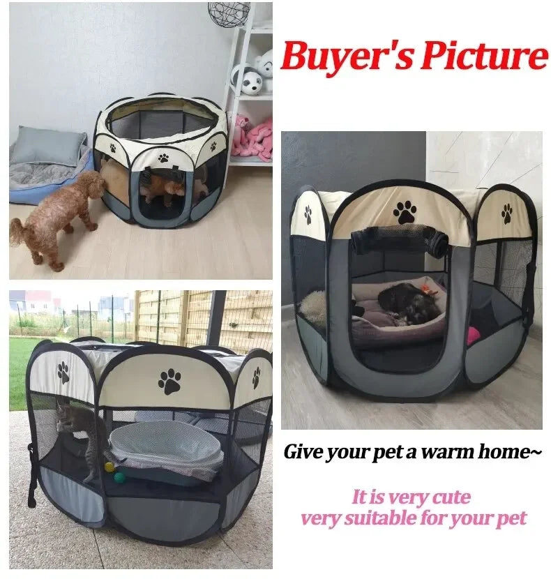 Pet Tent Portable Foldable Kennel Octagonal Fence Puppy Shelter Outdoor Easy Operation Large Dog Cages Cat Fences Pet Products